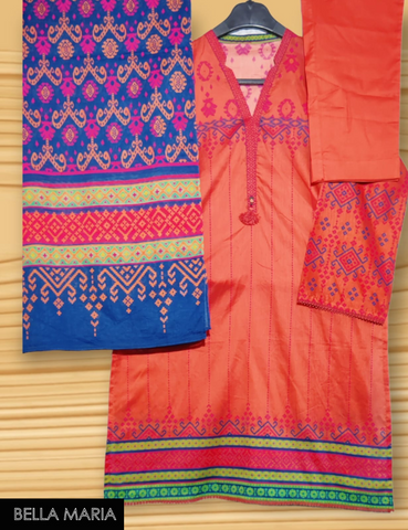 Sadabahaar Printed Cotton Lawn 3 pc suit LN736B