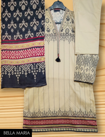 Sadabahaar Printed Cotton Lawn 3 pc suit LN736C no