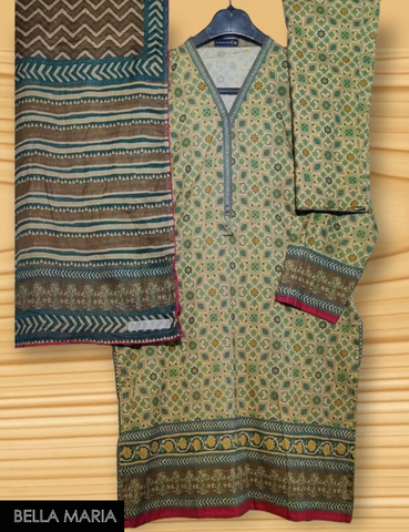 Sadabahaar Printed Cotton Lawn 3 pc suit LN736N