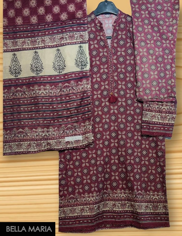 Sadabahaar Printed Cotton Lawn 3 pc suit LN736U