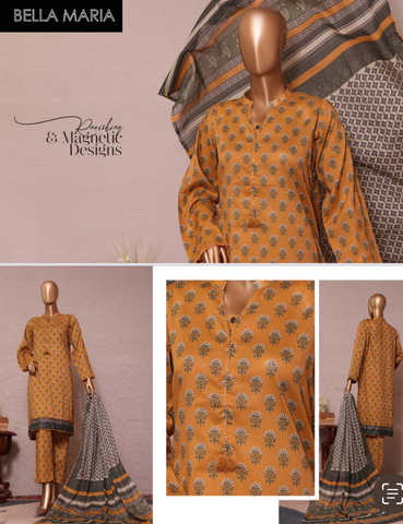 Sadabahaar Printed Cotton Lawn 3 pc suit LN736D