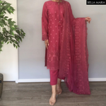 Sadabahaar Chikan Kari 3 pc suit LN745