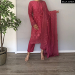 Sadabahaar Chikan Kari 3 pc suit LN745