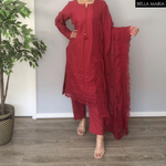 Sadabahaar Chikan Kari 3 pc suit LN748