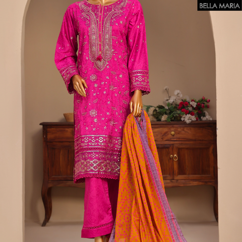 Sadabahaar Embroidered Lawn 3 pc suit LN789