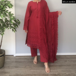 Sadabahaar Chikan Kari 3 pc suit LN748