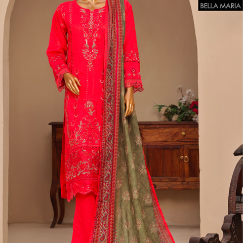 Sadabahaar Embroidered Lawn 3 pc suit LN791