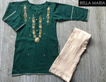 Girl's Silk Kurti and Pant Set #2